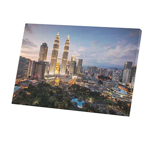 Toile Kuala Lumpur de Nuit - Impression Haute Définition Édition Ville Moderne