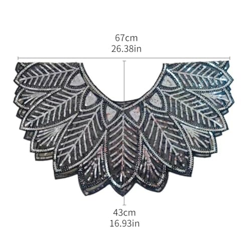 SEADEAR Womens Vintage Shawl, Lace Sequin Cloak for Banquet, 1920s Shawl Wraps for Dress Party, Bridal Cloak for Wedding2