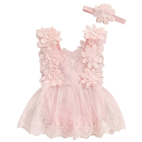 Image of Mubineo Baby Girl Summer Clothes Lace Romper Skirt Dress Princess Outfits Sleeveless Flower Newborn Outfit