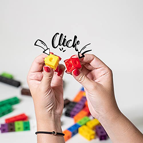 Brinquedo Educativo Blocos De Montar Linked Cubes 100 Peças MMP