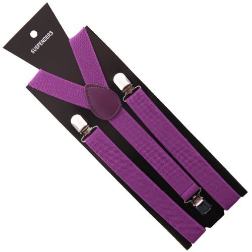 Purple Suspender Elasticated Braces by Flissy
