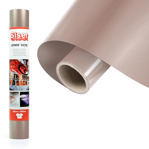 Siser® Electric Champagne, 30 cm x 1 m, vinilo termotransferible termoadhesivo cambiante para la personalización de tejidos, ropa y accesorios, aficiones creativas, fácil de cortar