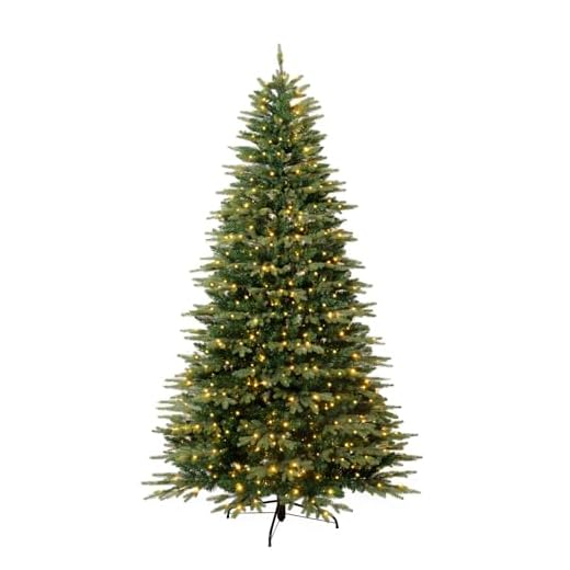 7.5ft Pre-lit Artificial Christmas Tree, Lighted Twinkle Christmas Tree with 500 Warm White LED Lights,2234 Branch Tips,Metal Hinge,Foldable Stand, Xmas Tree for Office Home Holiday Decor