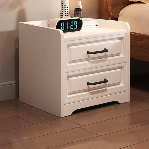 Table de chevet blanche moderne pour gagner de la place dans une chambre étroite