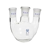 NAMOARLY 1 Stück 3 Flasche chemie experimente vielzweckleiter the glow Mehrzweck liquids 3-Hals-Destillationsapparat Glas Siedekolben für Labor Dreihalskolben runder Boden Container Suite