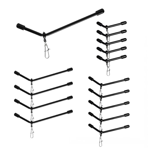 Croch Anti Tangle Boom mit Safety Snaps – 15 Stück in 3 Größen | Kunststoffrohr | Anti-Verwicklungs-Design für Grundblei Feederzubehör Feeder und Futterkorb Angeln (A: Plastik)
