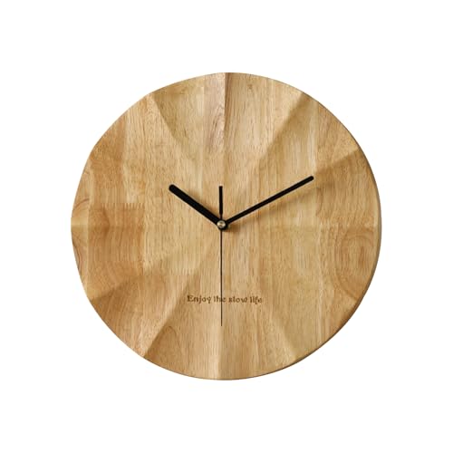 Ergocar Horloge Murale,Moderne De Conception Minimaliste Horloge Murale en Bois Calme 30 Cm (11,81 Pouces) Adapté Au Salon, Chambre, Décoration Murale