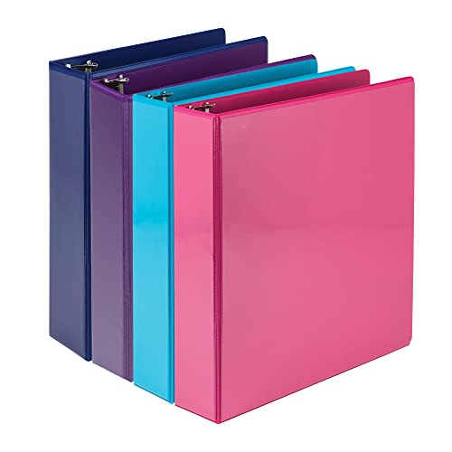 Samsill Durable 2 Inch Binder, Made In The Usa, D Ring Binder, Customizable Clear View Binder, Fashion Assortment, 4 Pack, Each Holds 475 Pages #TOP7