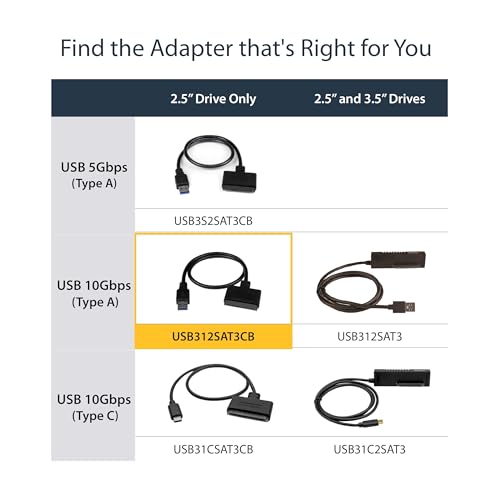Adaptateur USB 3.1 vers SATA StarTech.com pour disque dur 2.5
