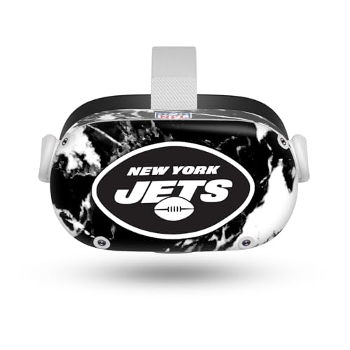 Autocollant Meta Quest 2 NFL New York Jets skin vinyle effet marbre Head Case Designs