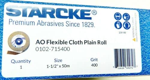Premium Shop Roll 1-1/2" x 55 Yards Aluminum Oxide Handy Rolls 400 Grit Made in Germany
