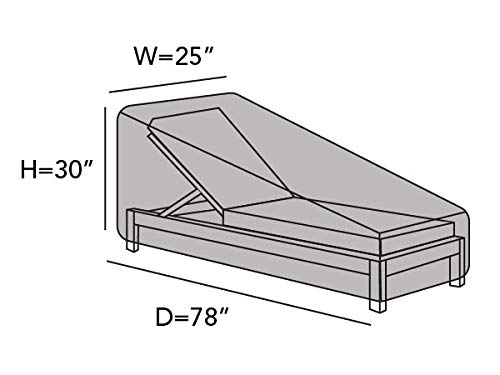 Covermates Chaise Lounge Cover - Premium Polyester, Weather Resistant, Drawcord Hem, Seating and Chair Covers, 25W x 78D x 30H, Stone