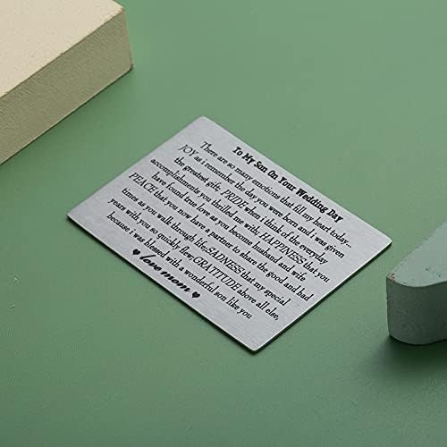 Personalized To My Son On Your Wedding Day Engraved Wallet Card Inserts From Mom Wedding Gifts