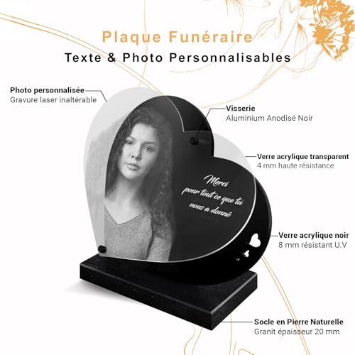 Plaque funéraire personnalisée gravée laser pour un hommage durable - 4