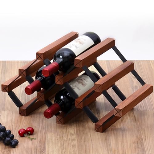 Soporte de vino de madera para 6 botellas apilable miniatura 1