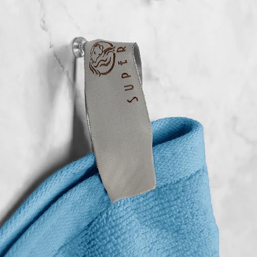 Serviettes en coton supérieur lot de 6 serviettes unies bleu denim durable - 7