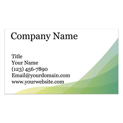 Custom Printed Business Cards - Thick Sturdy Stock - 3.5' x 2' - 100% Made in the U.S.A. (Green Fields, 100)