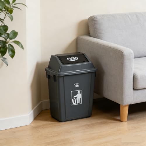 Caneca de basura plástica de 6 galones con tapa abatible, pack x4 miniatura 7