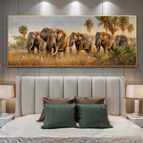 Impression sur toile Éléphant d'Afrique grand format pour affiche salon - 2