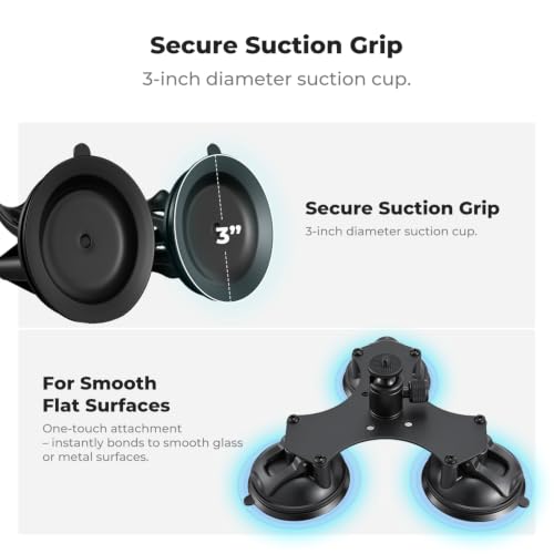 Image of K&F CONCEPT Suction Cup Car Mount Compatible with Insta360 X5 X4 Max