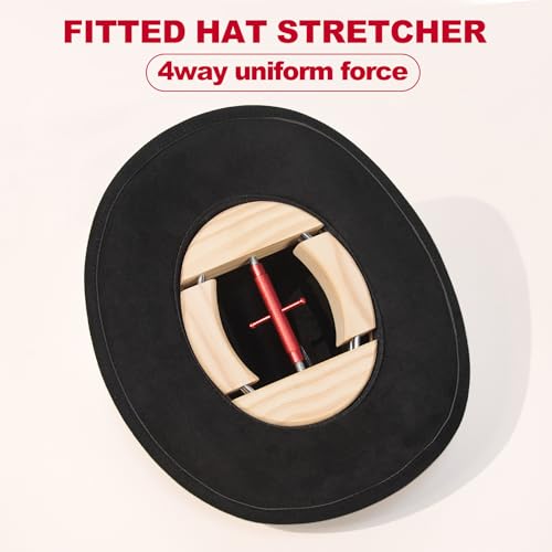 Image of 4 Way Hat Stretcher, Hat Stretcher for Fitted Hats, Heavy Duty Hats Shaper Extender w. Lever Wrench for Men All Kind of Caps