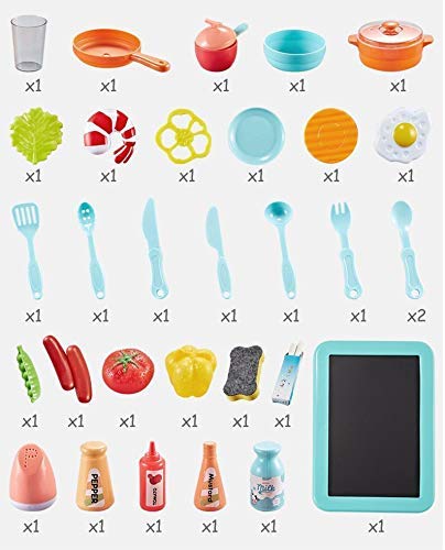 Image of LONGMIRE Kitchen Set for Kids, Big Kitchen Playset with Sound & Light and Cooking Stove, 42 Pcs Toy Kitchen Accessories with Running Water, Pretend Play Cooking Set for Girls Boys Ages 3+