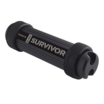 Corsair Flash Survivor Stealth v2 Chiavetta da 64 GB con Interfaccia USB 3.0, Design Militare Rugged, Impermeabile Sino a 200 m, Nero