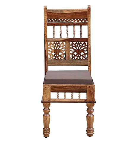 Image of SHRI MINTU'S ART Solid Sheesham Wood Dining Table 6 Seater | Six Seater Dinning Table with 6 Chairs for Home | Dining Room Sets for Kitchen & Restaurants | Chairs with Cushion | Rosewood, Teak Finish