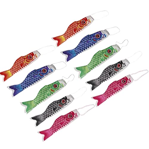 MagiDeal 10 Pièces Carpe Japonaise Manche à Air Streamer Poisson Drapeau Cerfs-Volant 40cm
