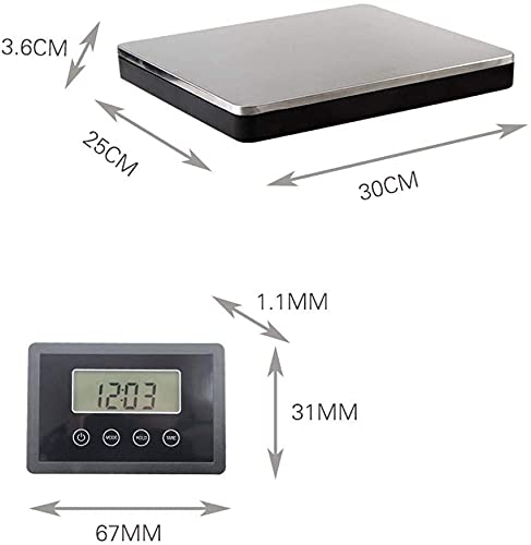 Balanza electrónica de Alta Resistencia de 180kg/100g, balanza de Plataforma Digital, balanza Comercial for Tienda de Animales, balanza for Paquetes de 30X25,5X3,6 cm