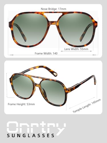 Image of Onrtry Retro Polarized Aviator Sunglasses for Women Men Classic 70s Vintage Trendy Square Sun Glasses Shades