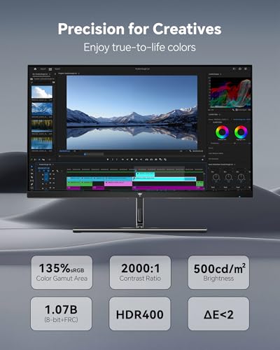 Image of KTC 27 Inch 5K Monitor, 5120 x 2880 5K2K Monitor with 65W Type-C Port, Dual Mode Computer Monitors Compatible with Mac mini, IPS Panel, HDR 400, 217 PPI, 135% sRGB, HDMI DisplayPort, Tilt, H27P3