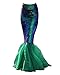 Quesera Women's Mermaid Tail Costume Sequin Maxi Skirt Cosplay Halloween Party Dress, Green1, US Large