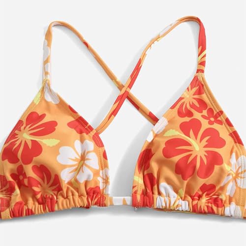 Teens Girls Flower Swimsuit 3 Piece Bathing Suits Cute Quick Dry Bikini Tankini Sets with Cover Ups Beach Skirt2