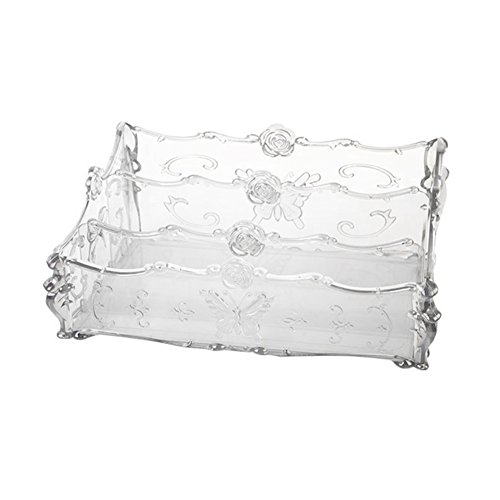Mosichi 3 Slot Bathroom Desk Makeup Organizer Cosmetics Storage Rack Butterfly Holder (White)