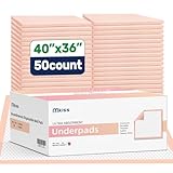 Picture of MKISS Extra Large Bed Pads 40" x 36"(50 Count), Disposable Super Absorbent Heavy Duty Incontinence Underpads, Thicken Chucks Pads for Adults, Children, Babies, Elderly and Pets
