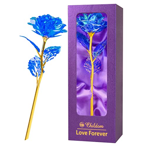 Childom Birthday Gifts for Women,Christmas Rose Gifts for Her Mom,Blue Rose Present for Her,Sweet...