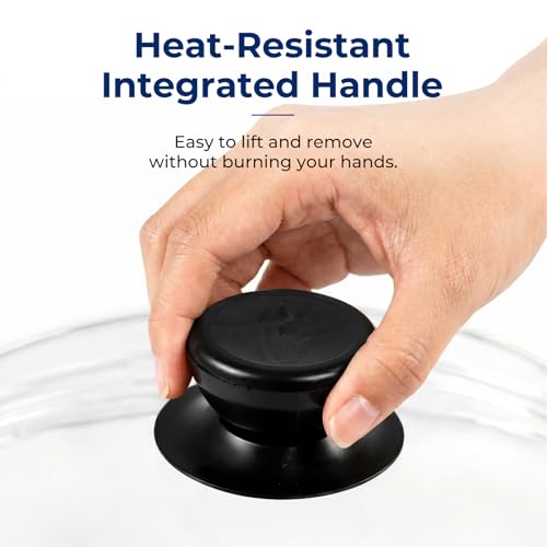 Image of Microwave Splatter Cover,10.7 In Round High Borosilicate Glass Microwave Cover for Food with Heat-Resistant Handle,Durable Splatter Covers Lids for Oven Plates,Pots & Pans,Dishwasher Safe