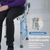 Safe Age Chaise de Douche - Tabouret de Douche avec Dossier et Accoudoirs Amovibles - Antidérapant - Réglable en Hauteur - Siège Douche Personne Âgée - 9
