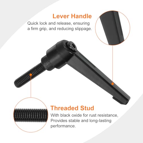 Image of uxcell 4Pcs M8 x 32mm Adjustable Knobs Handle Male Thread Push Button Ratchet Quick Release Locking Rotating Bolt for Lathe Machinery, Black