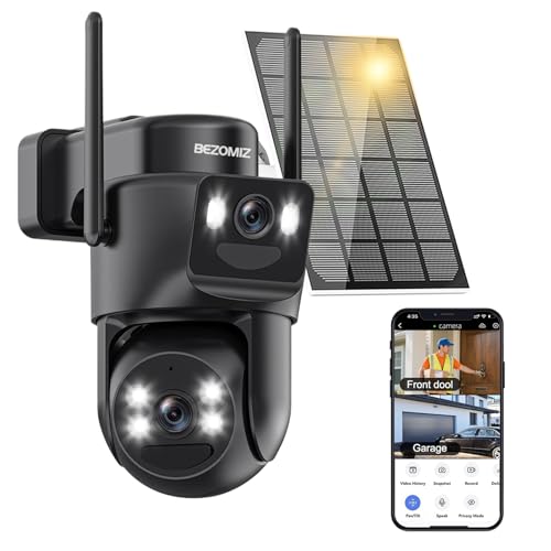8MP Caméra Surveillance WiFi Extérieure à Double Objectif,2.4G/5GHz Caméra 2-In-1,Détection...