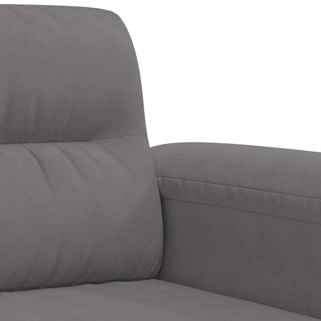 vidaXL Divano a 3 Posti Grigio Scuro 180 cm in Tessuto Microfibra