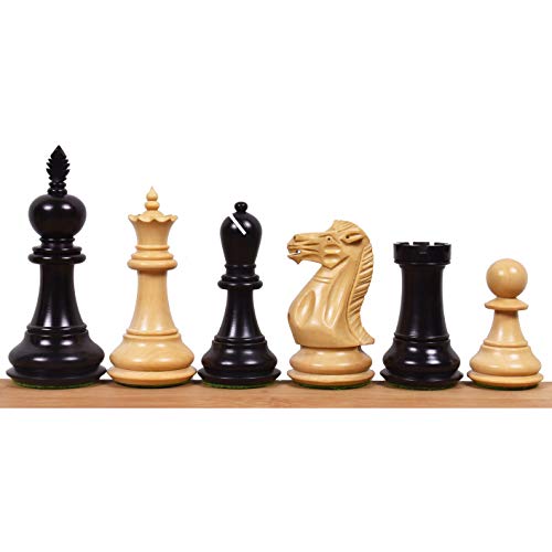 Jeu d'échecs en ébène Staunton de 10,7 cm pour salon élégant