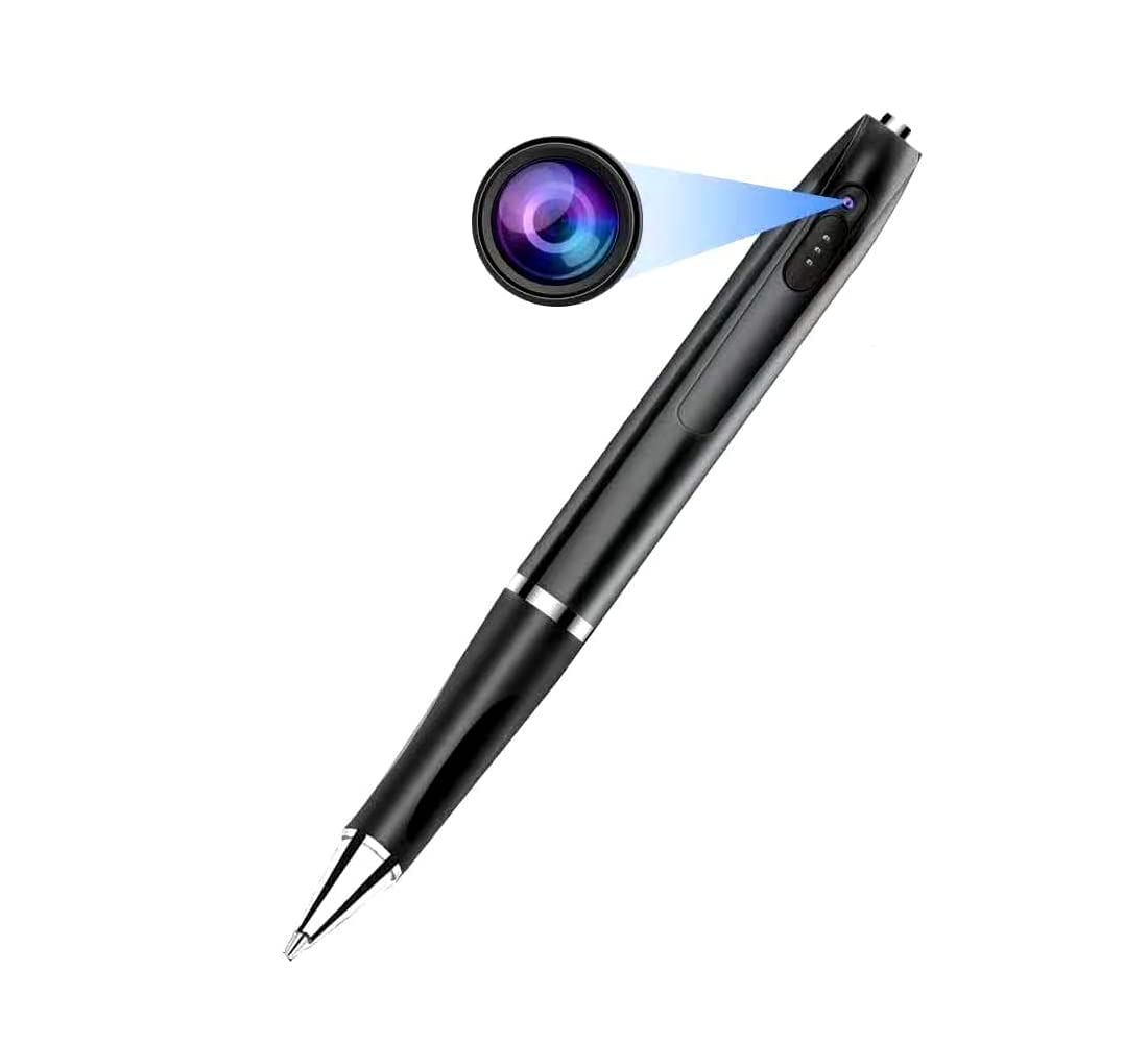TECHNOVIEW Full HD Pen Camera 1080P Video Audio Recording Indoor Outdoor with Free 32gb SD Card 85 Minutes Pen Battery Life Portable Pocket Security Camera for Home Office Mettings Surveillance 1