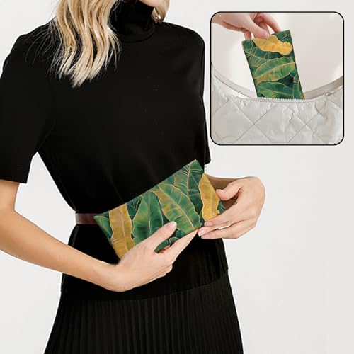 Image of 2 PCS Glasses Case Eyeglass Sunglasses Pouch Squeeze Portable Bag Soft Leather with Cleaning Cloth Women Men Girls