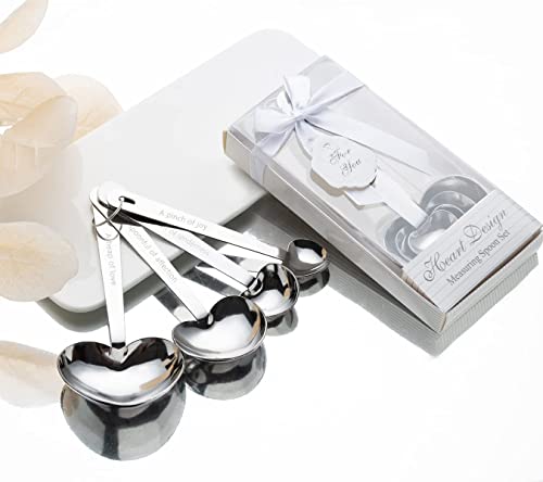 40 Packs Love Heart Shape Design Measuring Spoons Set For Bridal Shower Party Or Wedding Favors,Gifts Or Souvenirs To Guests With Handmade Gift Boxes #TOP5