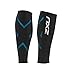 2XU Compression Calf Guards, Black/Capri Blue, Small