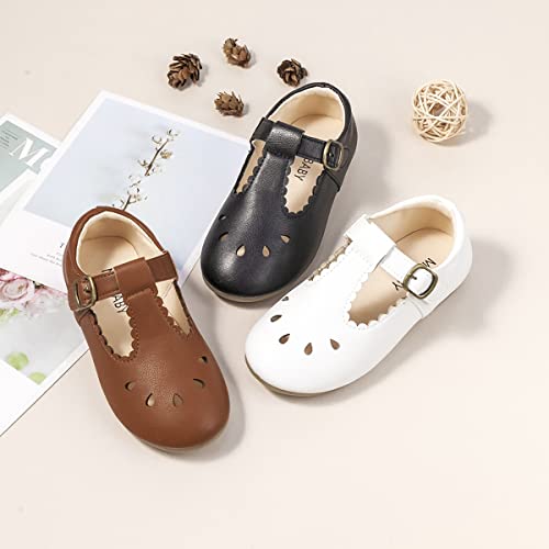 Meckior Toddler Little Girl Easter Mary Jane Dress Shoes Ballet Flats for Girl Party School Shoes Bowknot Princess Shoe D/Brown by Meckior - Used condition - Image 2