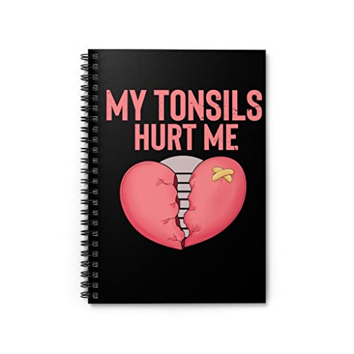 Spiral-Notizbuch, humorvoll, Tonsillektomie, Chirurgie, Gaumenmandel, Heilung, Wortspiel, urkomisch, Einheitsgröße