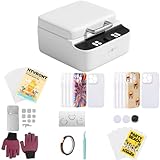HTVRONT Phone Case Heat Press Machine Bundle Compatible with iPhone & Android - with 20 Pcs Sublimation Film, and Phone Case Compatible with iPhone 16 Pro Max(6 Pack), 15 Pro Max (6 Pack)